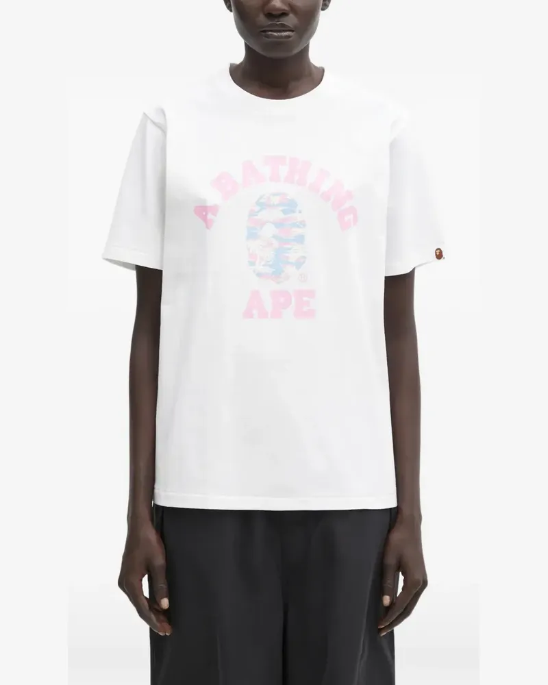 BAPE T-Shirt mit Logo-Print - Weiß Weiß