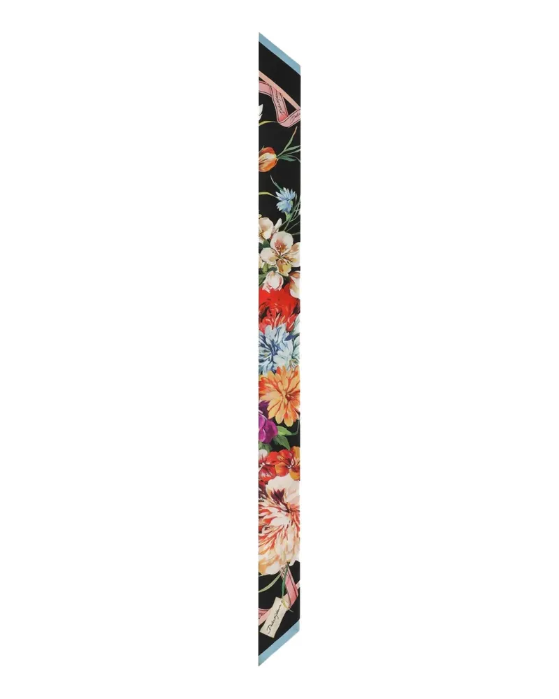 Dolce & Gabbana Stirnband mit Blumen-Print - Schwarz Schwarz