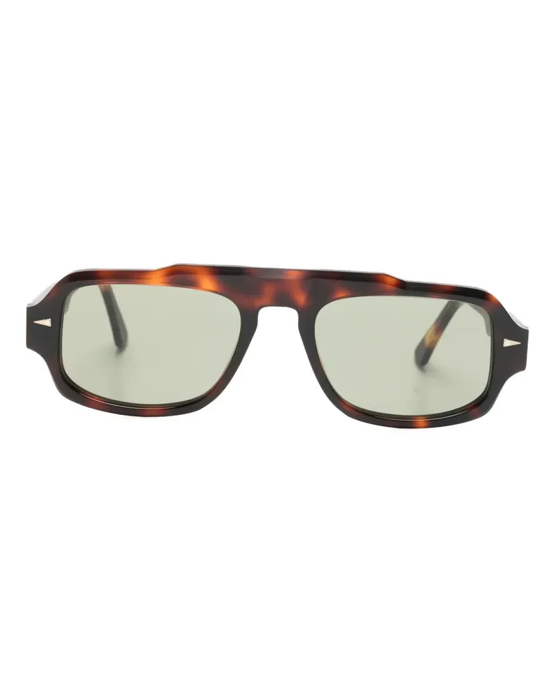 AHLEM Sonnenbrille mit geometrischem Gestell - Braun Braun