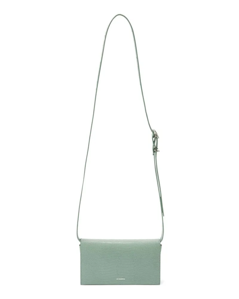 Jil Sander Schultertasche mit Schlangen-Effekt - Grün Grün