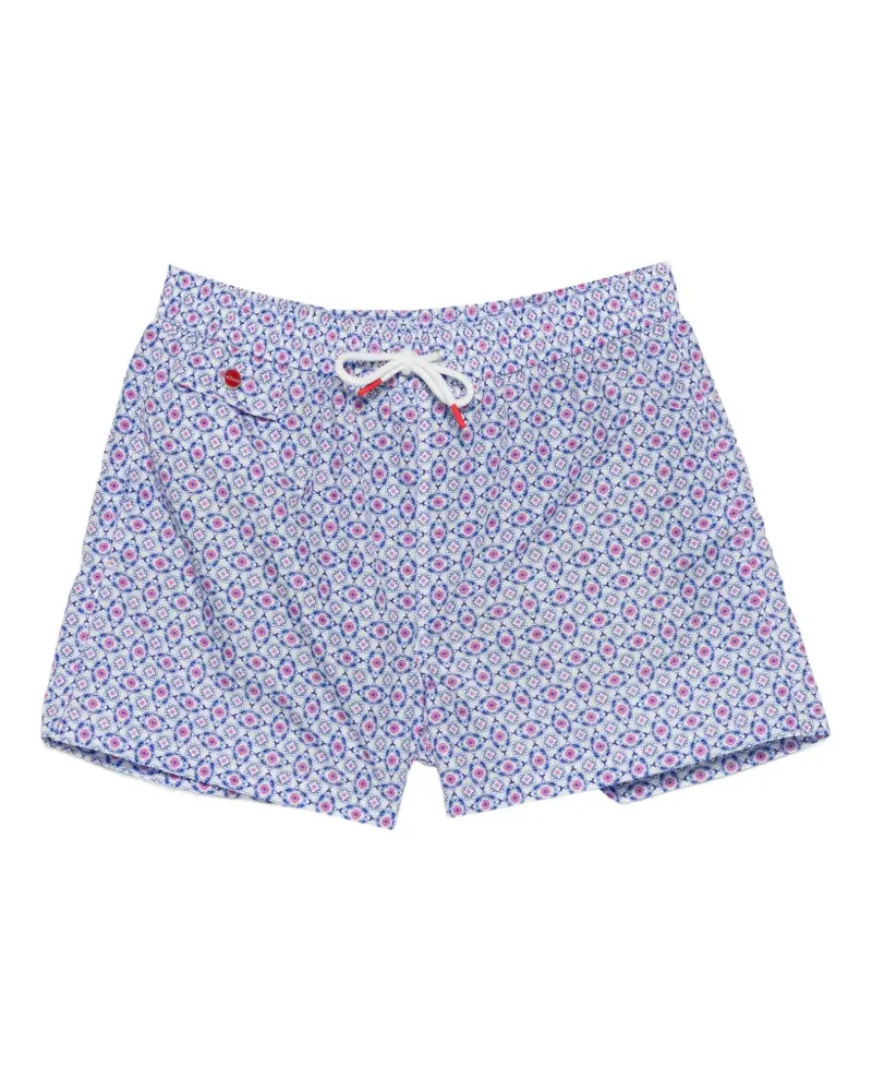 Kiton patterned swim shorts - Weiß Weiß