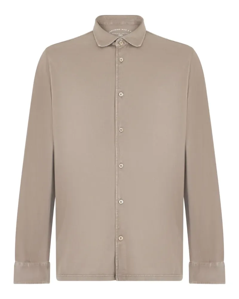Fedeli button-up long-sleeved shirt - Nude Nude