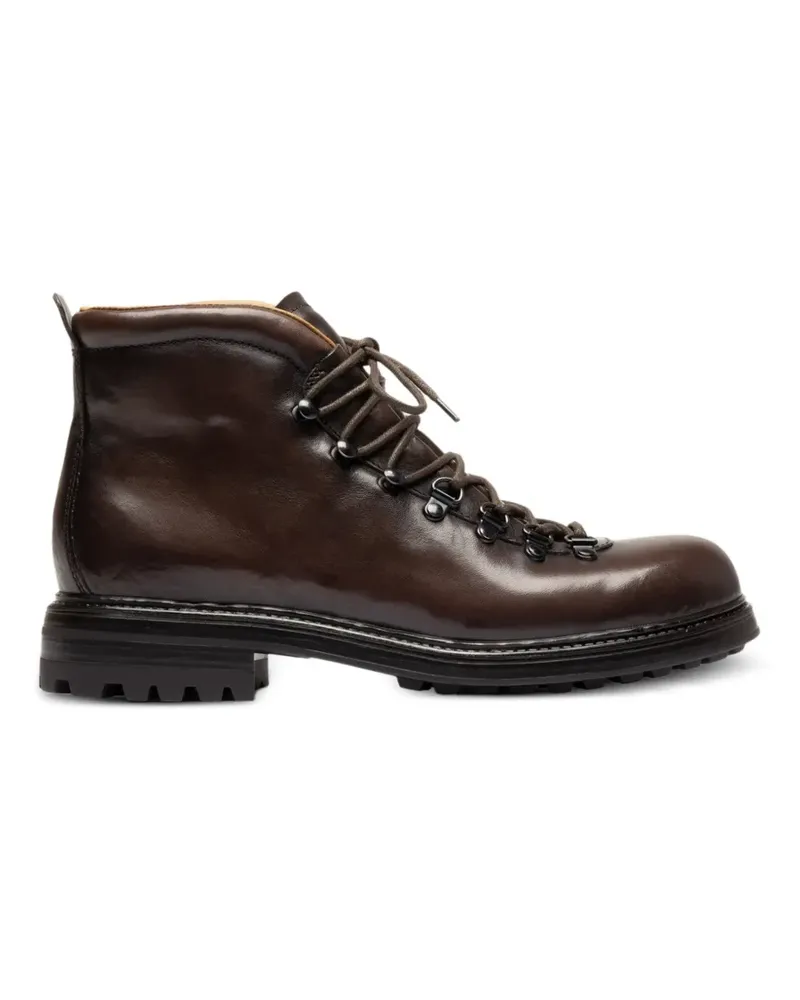 Officine Creative Italia leather lace-up boots - Braun Braun