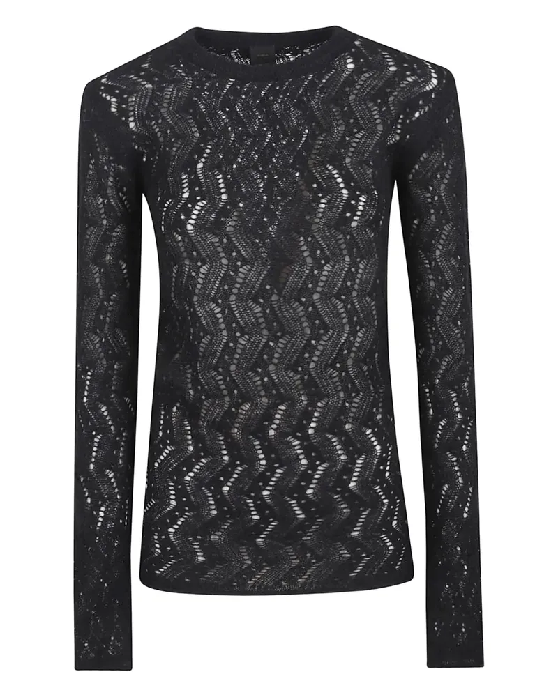 Pinko Wollpullover in Lochstrick - Schwarz Schwarz