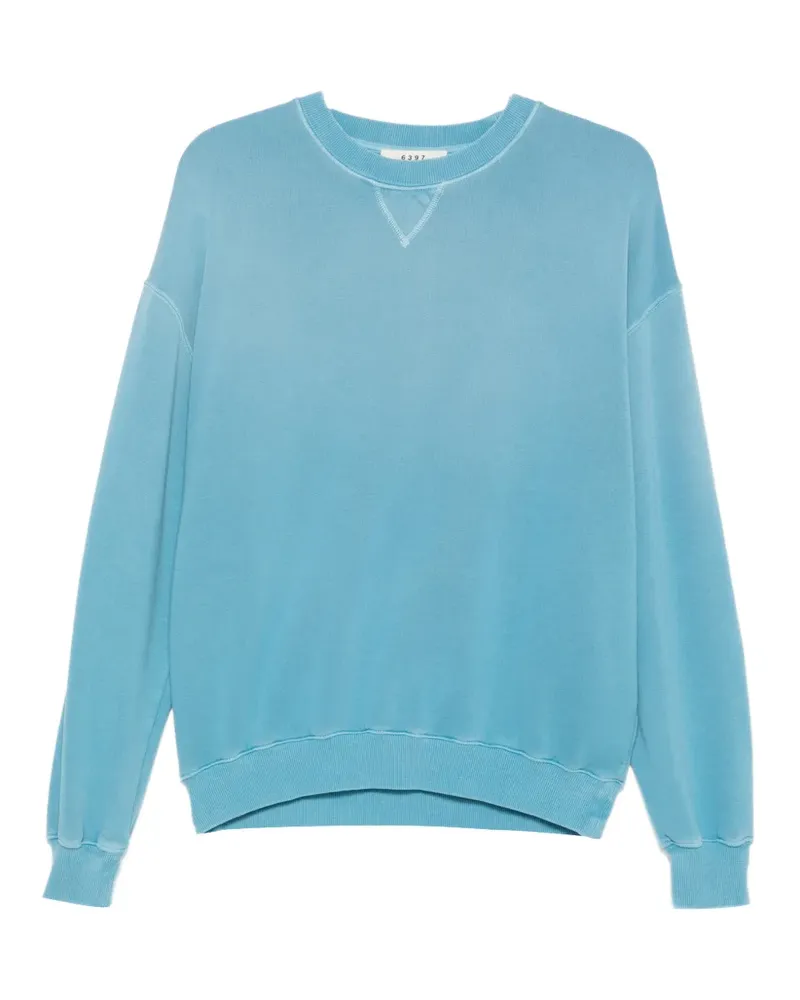 6397 Sweatshirt mit ausgewaschenem Effekt - Blau Blau