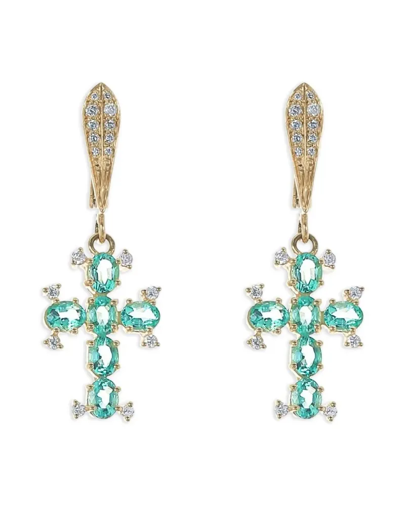 Loree Rodkin 14kt Gelbgoldohrringe mit Smaragd und Diamant - YELLOW GOLD Yellow