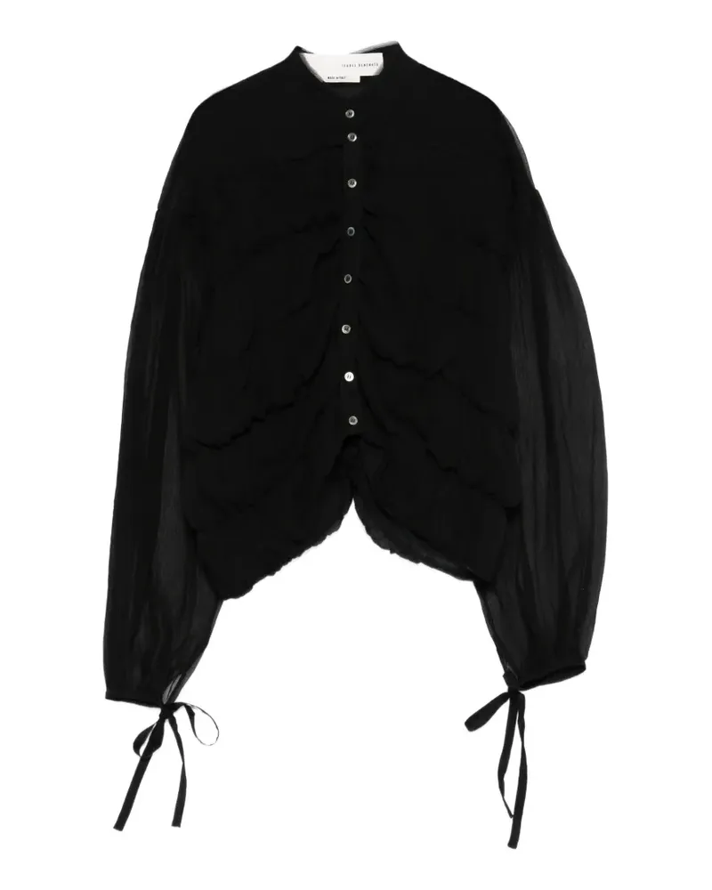 Isabel Benenato ruched top - Schwarz Schwarz