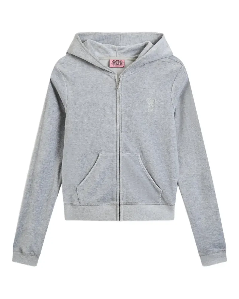 Juicy Couture Heritage Hoodie aus Velours - Grau Grau