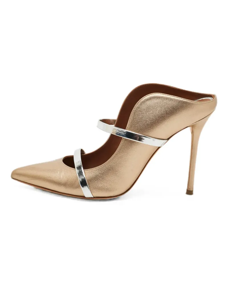 Malone Souliers Maureen pointed-toe heeled mules - Gold Gold