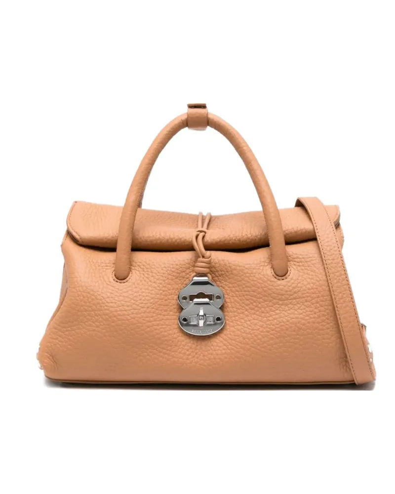 Zanellato studded top-handle tote bag - Nude Nude