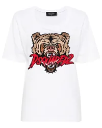 Dsquared2 T-Shirt mit Logo-Print Weiß