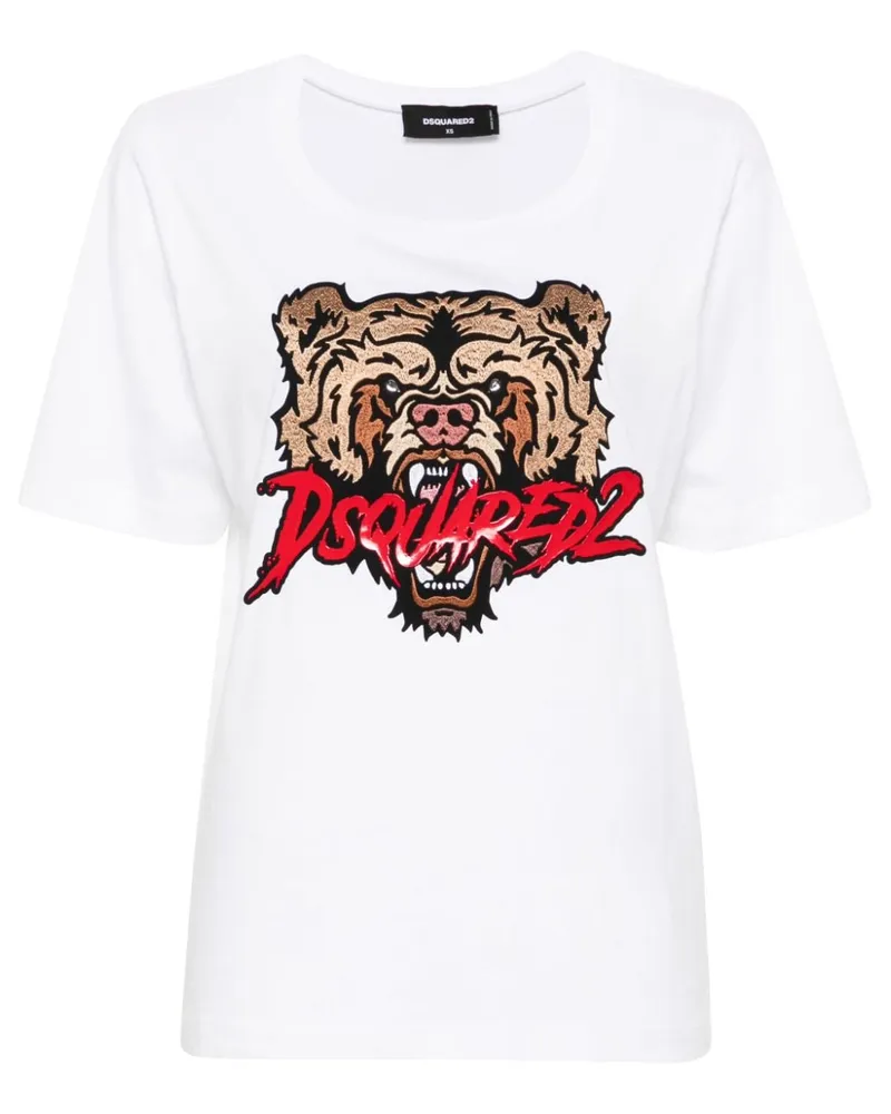 Dsquared2 T-Shirt mit Logo-Print - Weiß Weiß