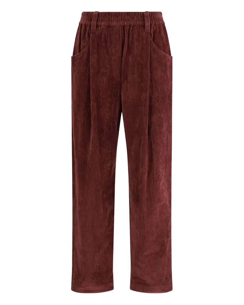 Brunello Cucinelli Cordhose mit elastischem Bund - Rot Rot