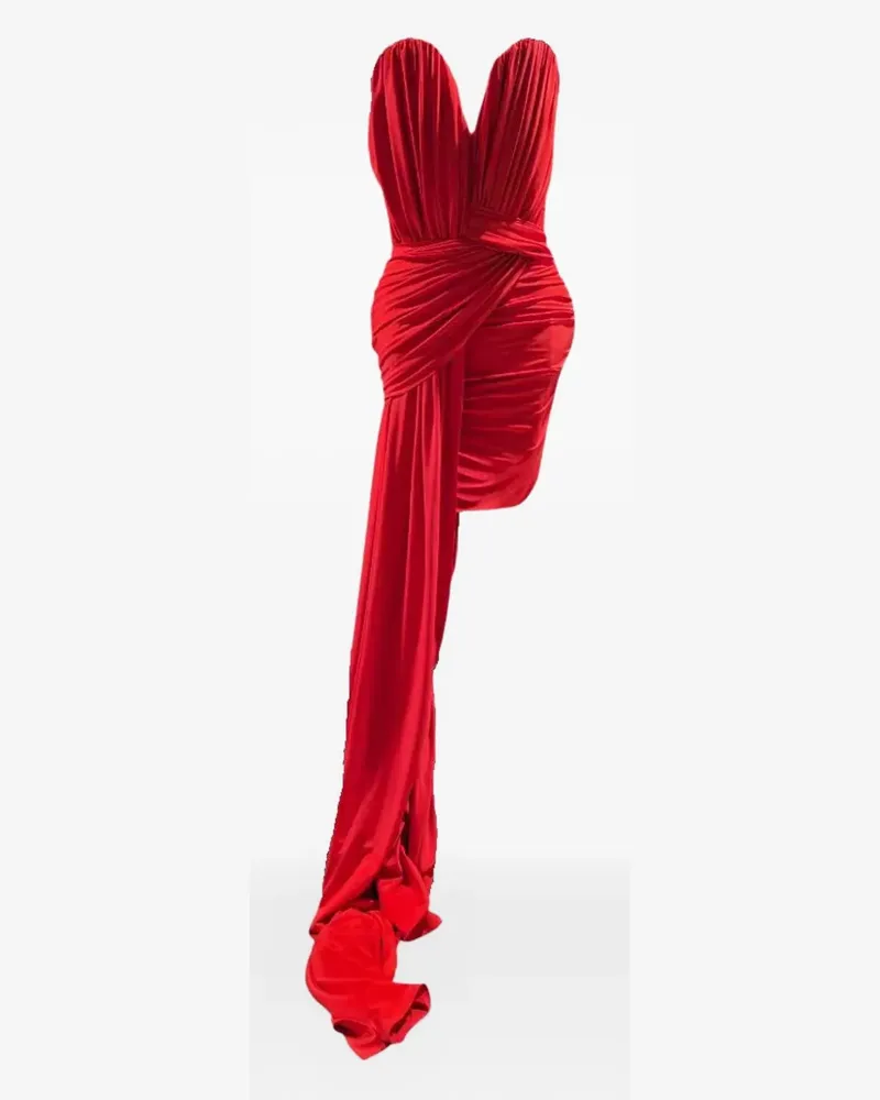 Stella McCartney asymmetrical ruched dress - Rot Rot