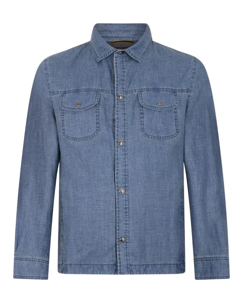 MOORER buttoned chest-pockets shirt - Blau Blau