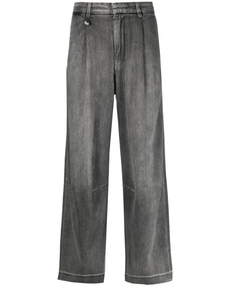 R13 Jeans mit weitem Bein - Schwarz Schwarz