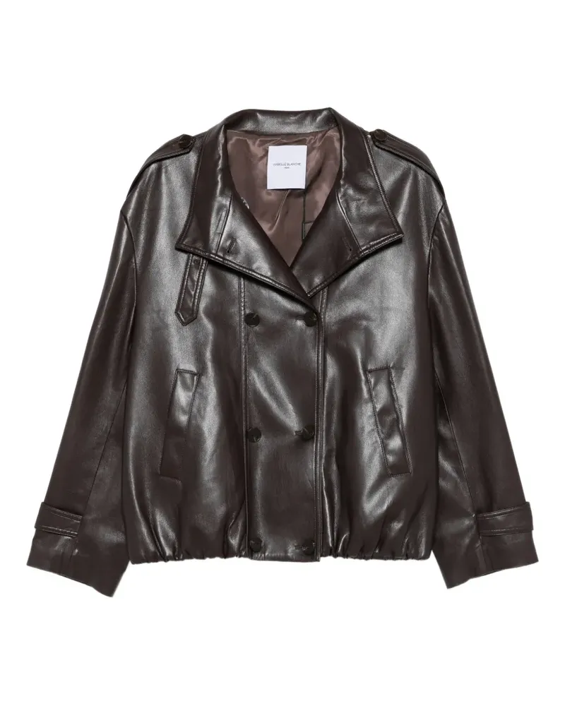 Isabelle Blanche double-breasted buckle-collar jacket - Braun Braun