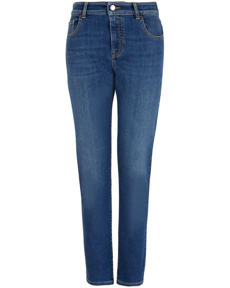 Emporio Armani Schmale High-Rise-Jeans - Blau Blau