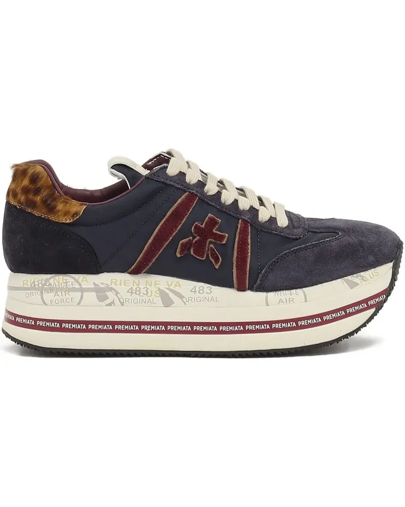 Premiata Sneakers aus Wildleder mit Leoparden-Print - Blau Blau