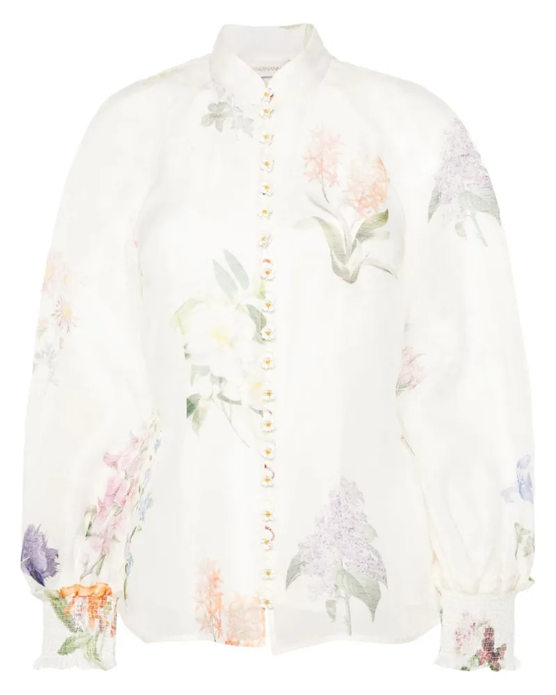 Zimmermann Semi-transparente Natura Bluse - Weiß Weiß