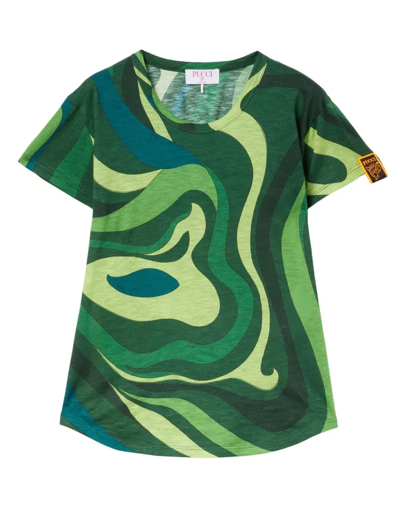 Emilio Pucci T-Shirt mit abstraktem Print - Grün Grün