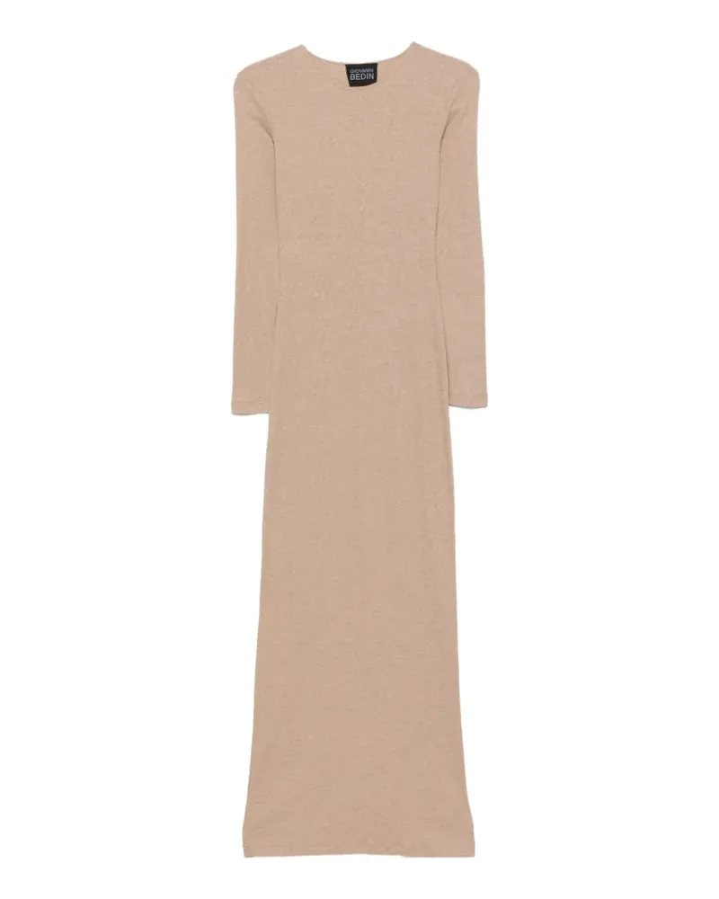 Giovanni Bedin ribbed-knit long-sleeve midi dress - Nude Nude