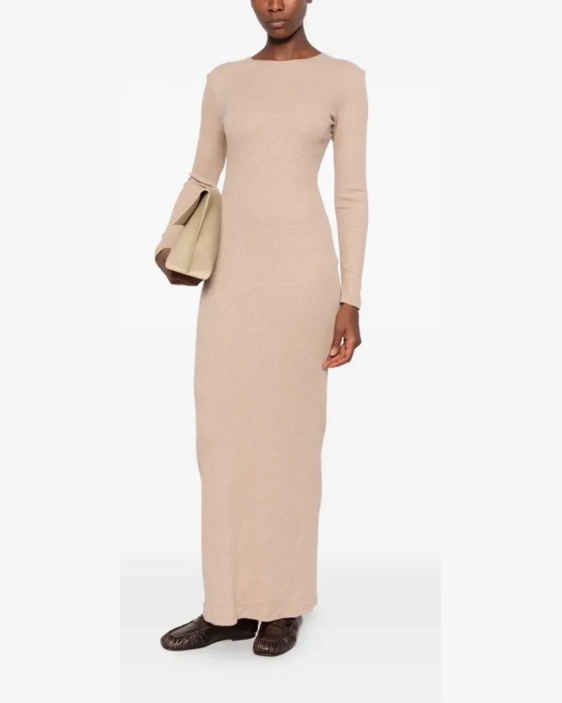 Giovanni Bedin ribbed-knit long-sleeve midi dress - Nude Nude