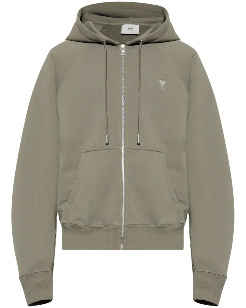 AMI Paris Hoodie mit Ami de Coeur-Stickerei - Grau Grau