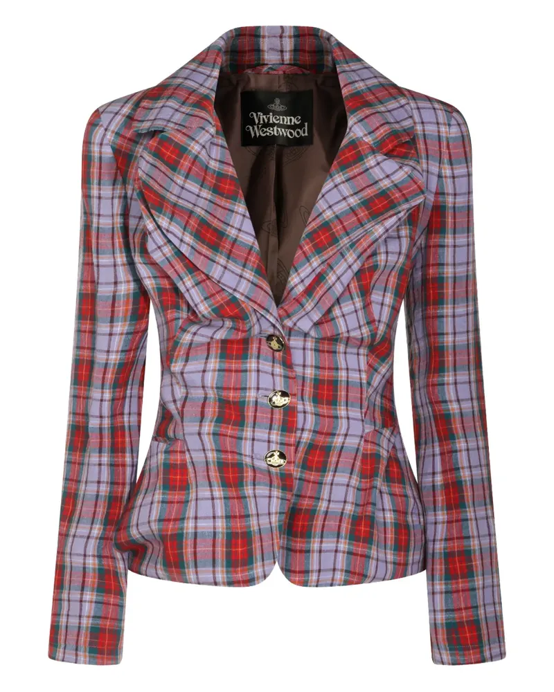 Vivienne Westwood Karierte Drunken Jacke mit Knöpfen - Violett Violett
