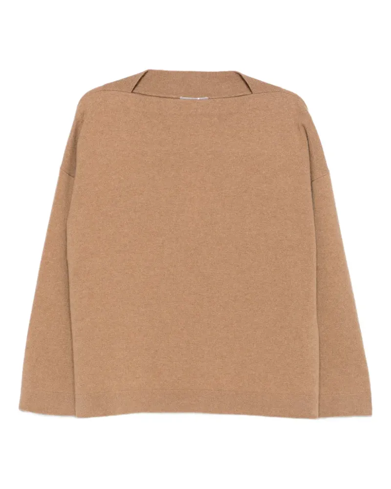 Dušan V-Ausschnitt-Pullover mit überschnittenen Schultern - Nude Nude