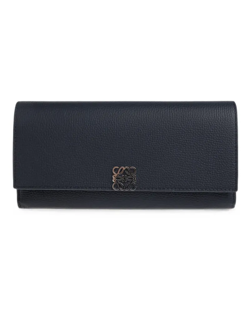 Loewe Anagram pebbled leather wallet - Blau Blau