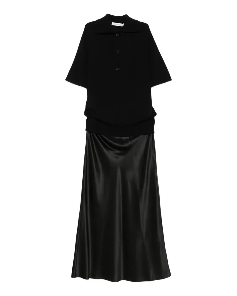 Christopher Esber Kurzärmeliges Monument Maxikleid mit Poloshirt - Schwarz Schwarz