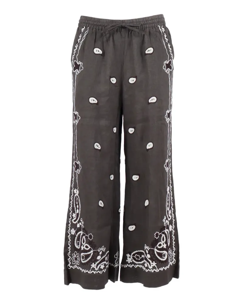 P.A.R.O.S.H. P.A.R.O H. embroidered trousers - Braun Braun