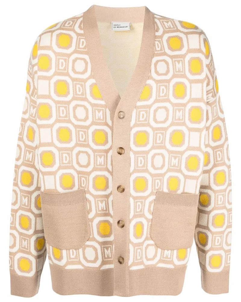 Drôle de Monsieur Cardigan mit geometrischem Muster - Nude Nude