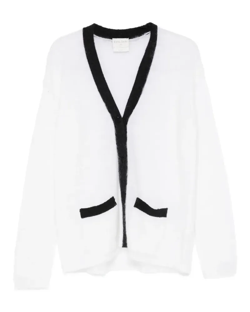 forte_forte contrasting-trim cardigan - Weiß Weiß