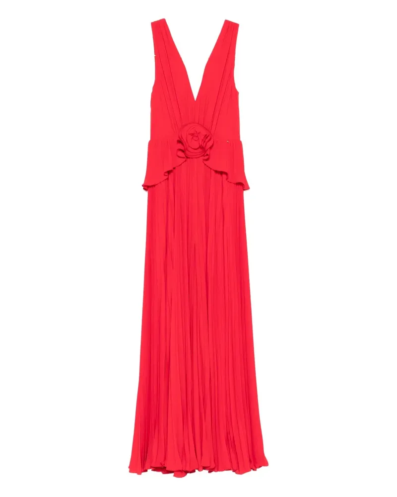 NISSA Plissiertes Maxikleid mit Rosenapplikation - Rot Rot