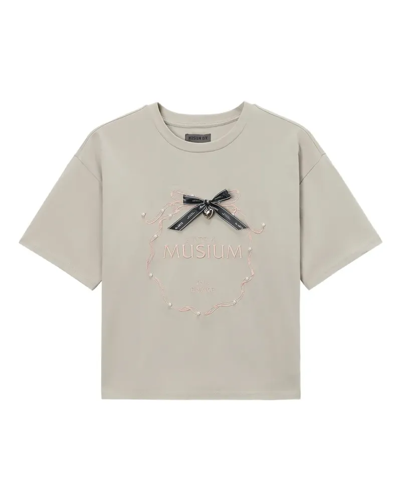 Musium Div. bow-embroidered T-shirt - Nude Nude