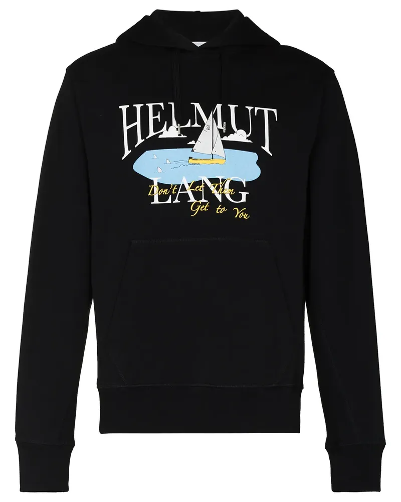 Helmut Lang x Saintwoods Hoodie mit Meeres-Print - Schwarz Schwarz