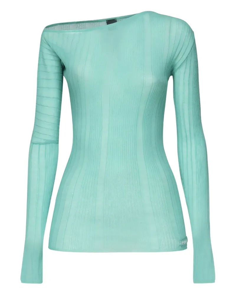 Pinko Geripptes Langarmshirt - Grün Grün