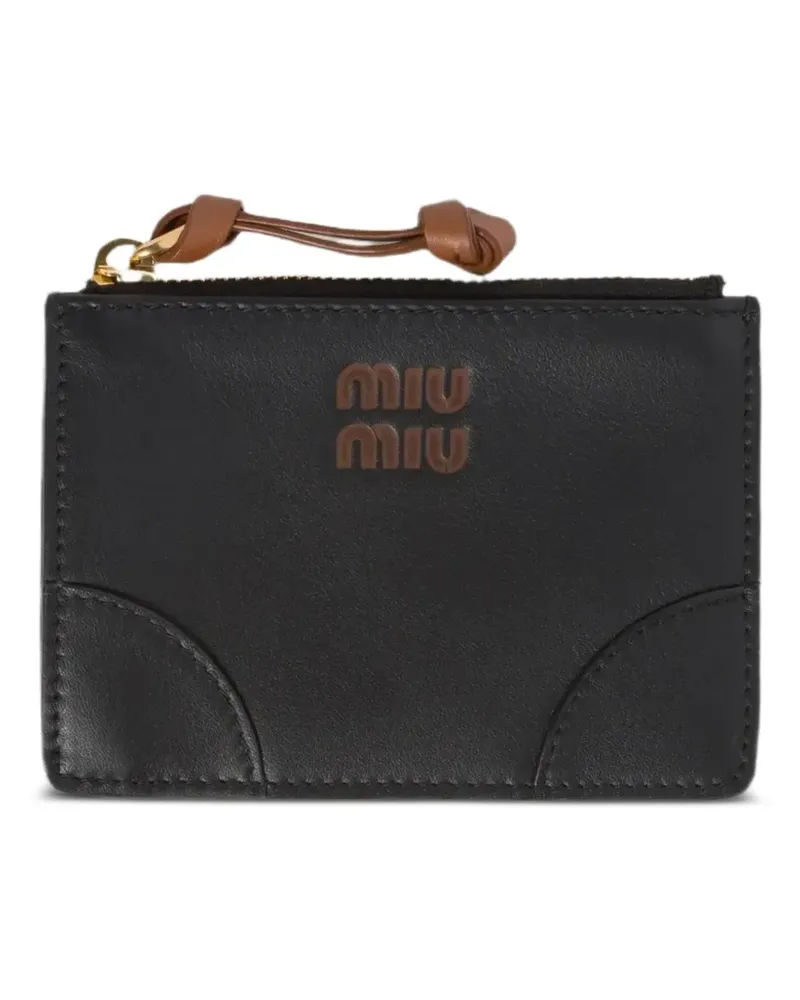Miu Miu Portemonnaie mit Logo-Detail - Schwarz Schwarz