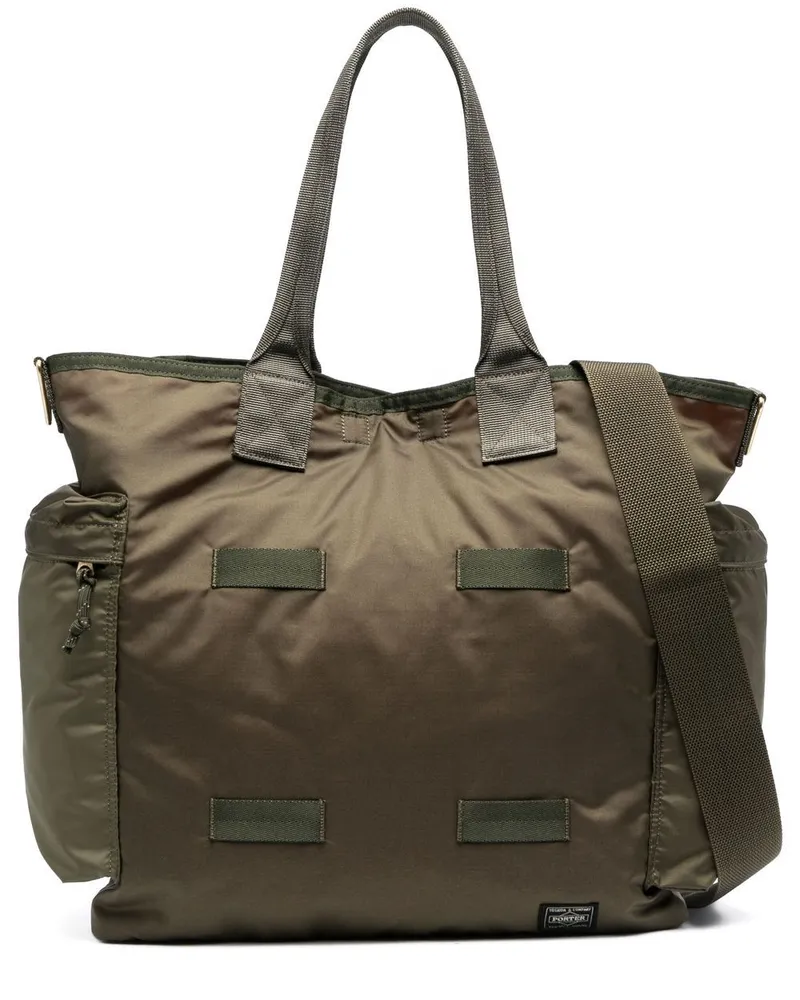 PORTER-YOSHIDA & CO Shopper mit Logo-Patch - Grün Grün
