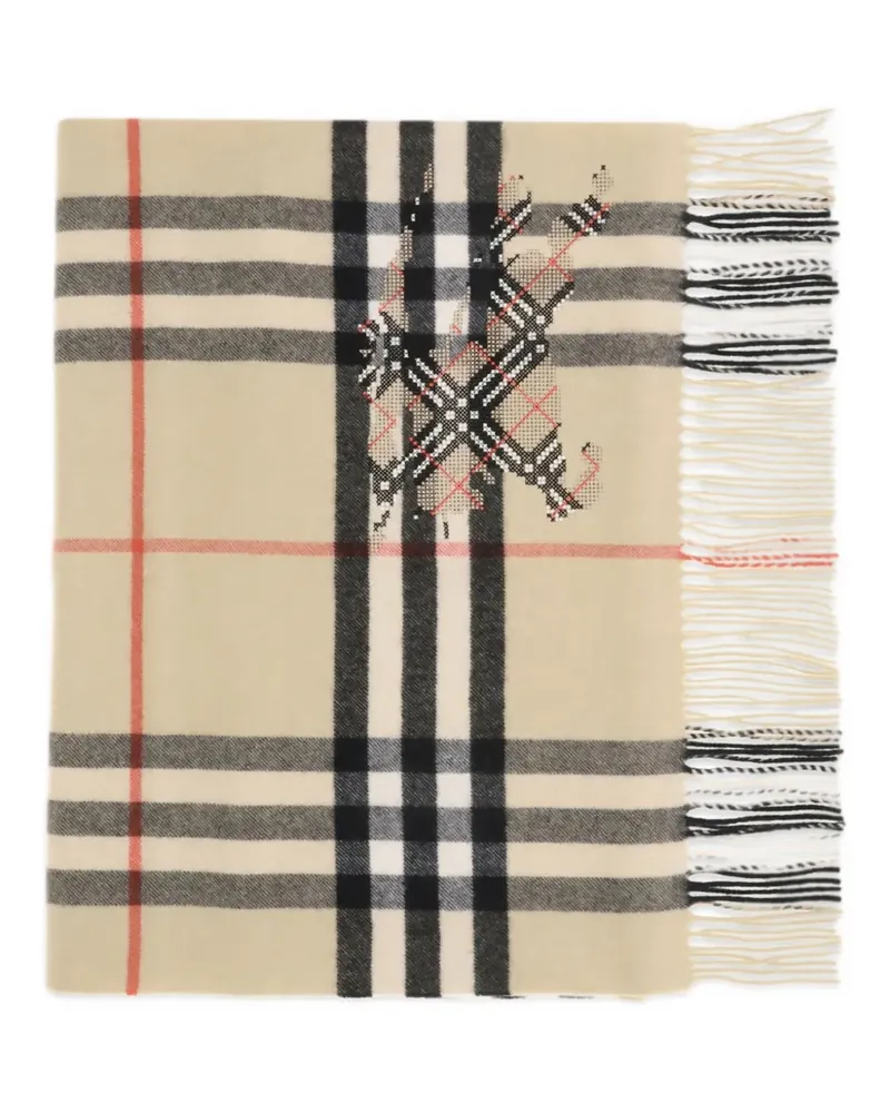 Burberry Check Equestrian Motif Scarf - Nude Nude