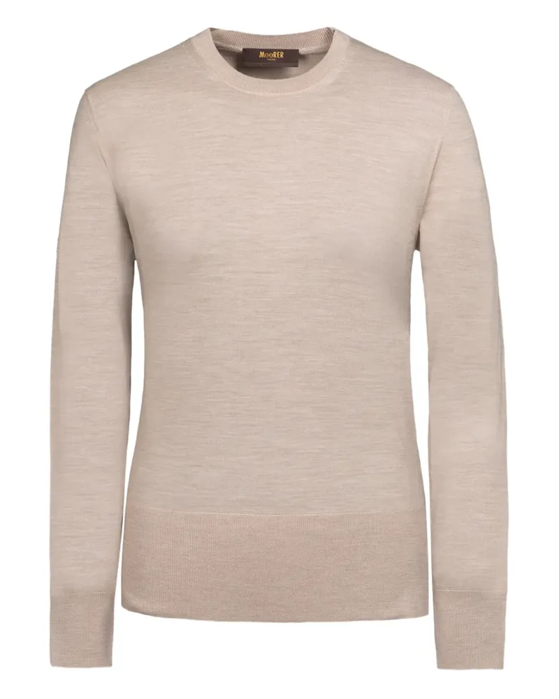 MOORER Nilufar Pullover mit rundem Ausschnitt - Nude Nude