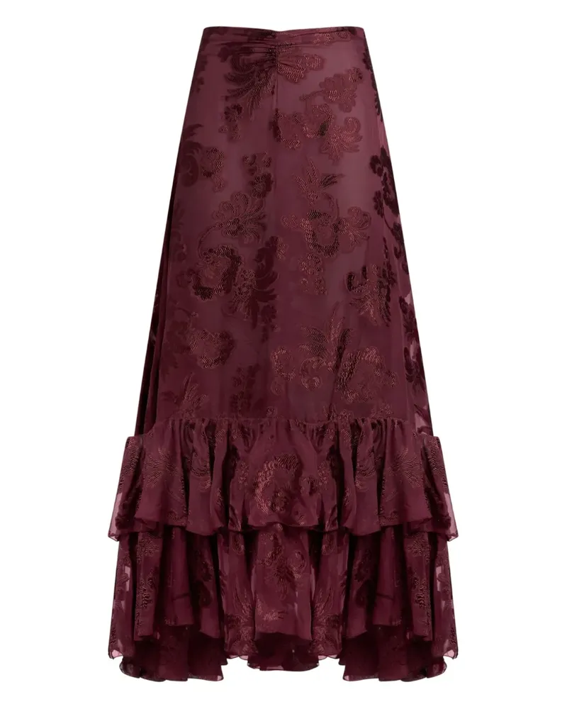 Etro Maxirock mit Blumen-Print - Rot Rot