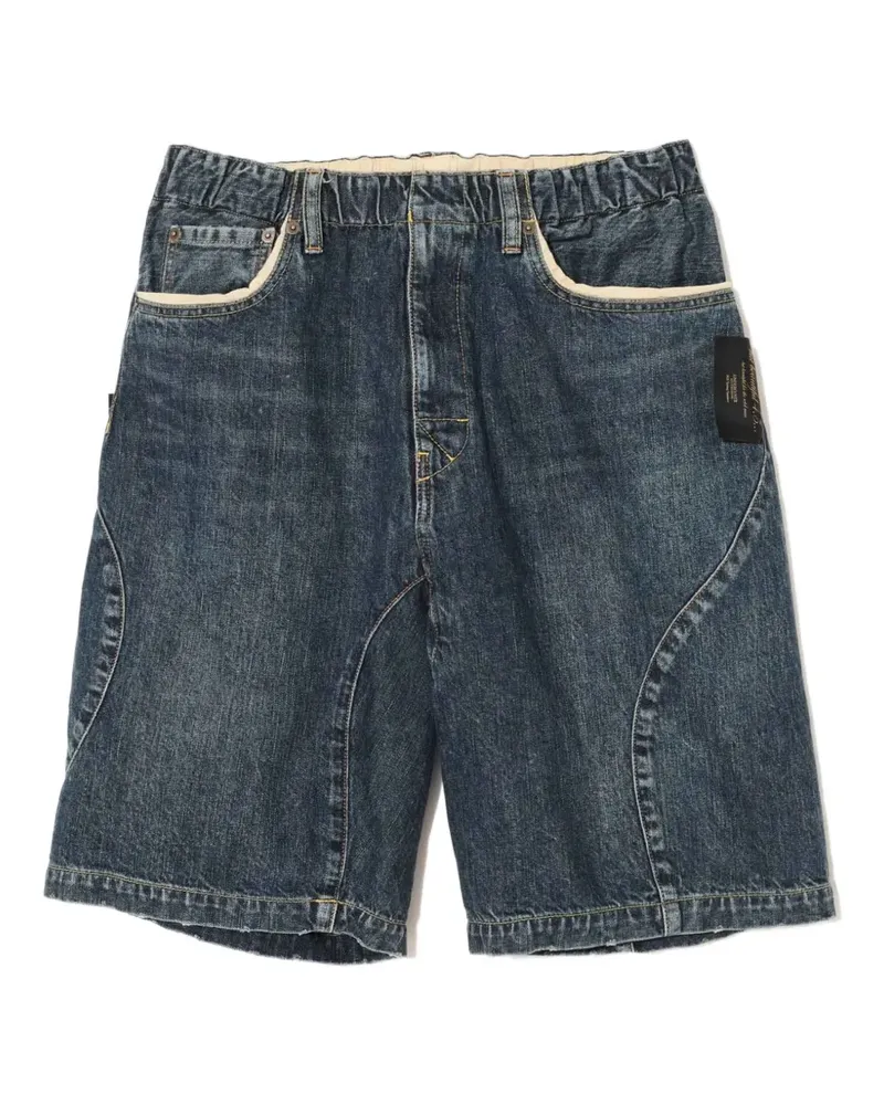 Undercover panelled denim shorts - Blau Blau