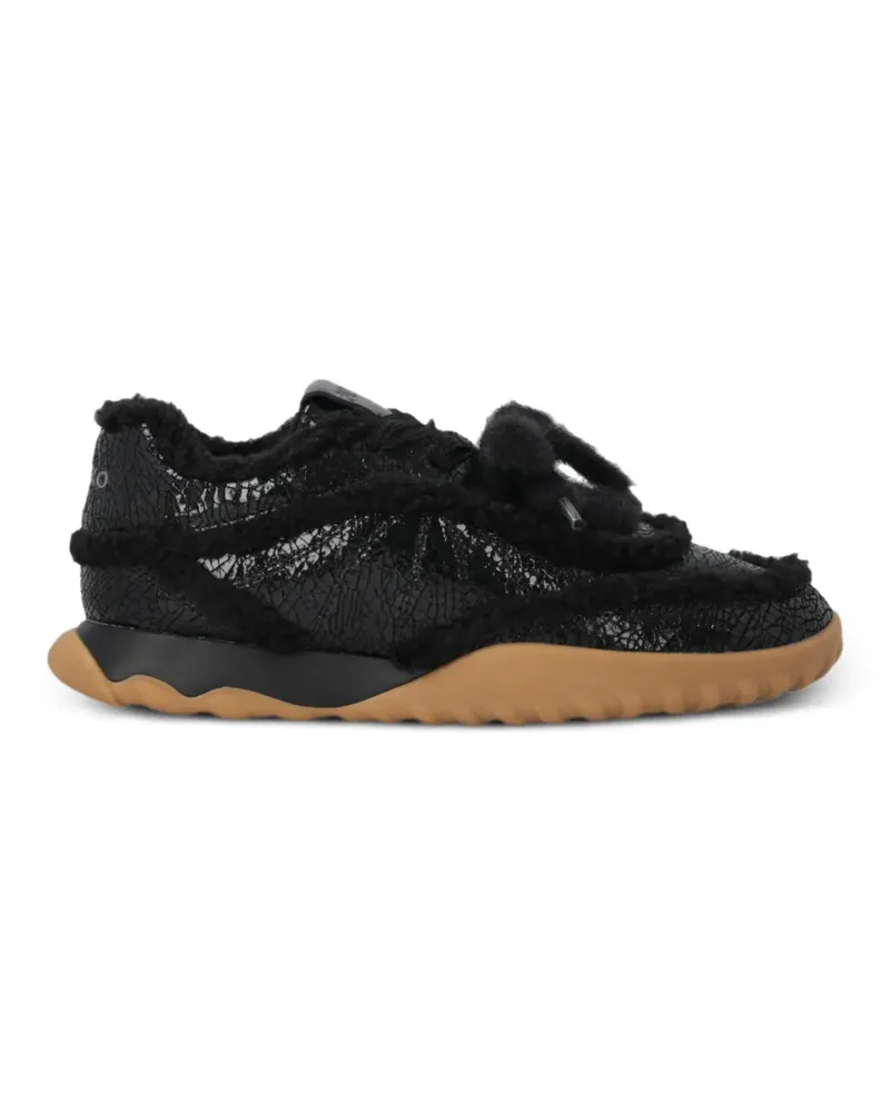 Pinko Sneakers mit Shearling-Besatz - Schwarz Schwarz