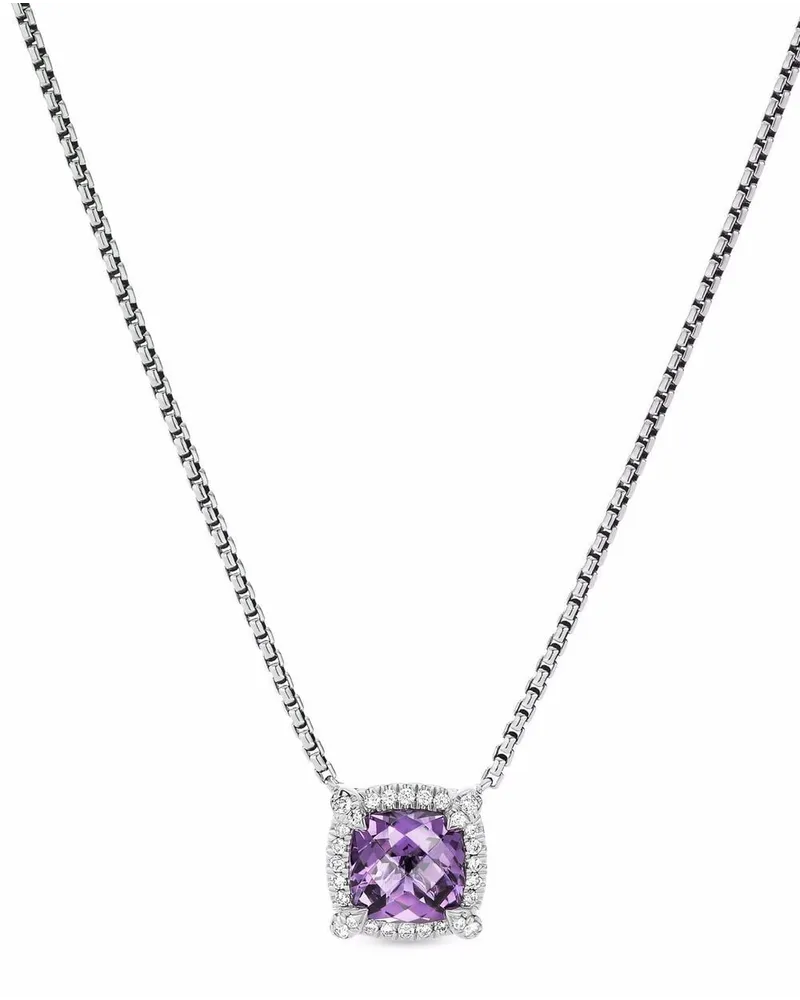 David Yurman Petite Chatelaine Halskette mit Amethyst und Diamanten - Silber Silber