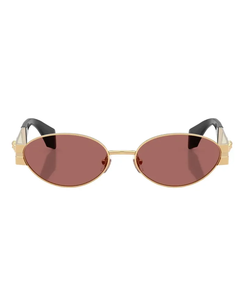 Versace Ovale Sonnenbrille mit Medusa-Schild - Gold Gold