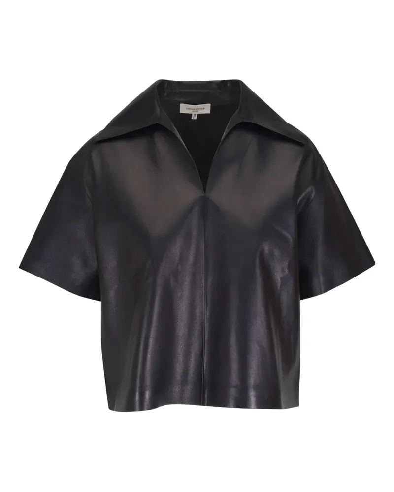 Lafayette148 Bluse aus Leder - Schwarz Schwarz