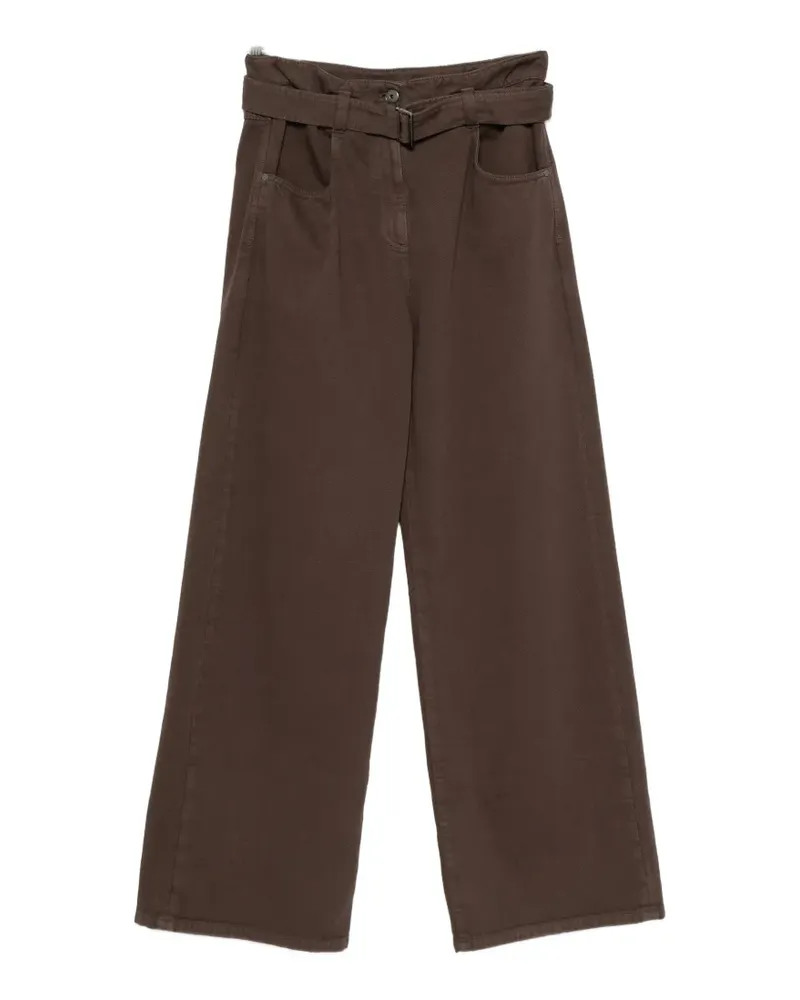 Brunello Cucinelli belted wide-leg trousers - Braun Braun